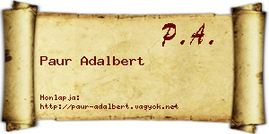 Paur Adalbert névjegykártya